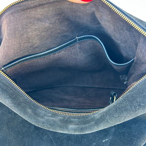 Kendall Conrad Black Suede Shoulder Bag Tote Luxury USA Minimalist Purse - Picture 13 of 13